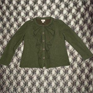 fairycore wool ruffled witchy jacket chicos womens medium